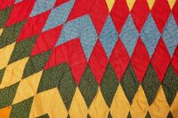 Radiating Star Quilt Top and Quilt with Roses - 2