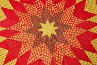 Radiating Star Quilt Top and Quilt with Roses - 3