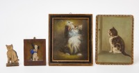Group with Cat Portraits and Folk Art