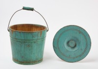 Lidded Pail in Blue Paint - 2