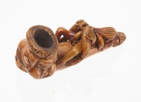 Folk Art Erotic Pottery Pipe - 2