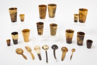 Group of Horn Cups and Utensils - 2