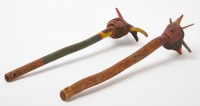 Two Tribal Carved and Painted Staves - 3