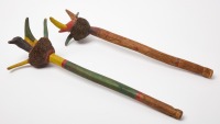 Two Tribal Carved and Painted Staves - 4