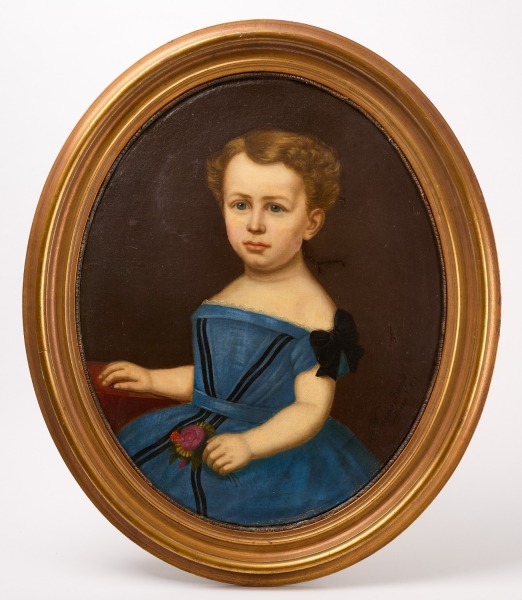 Portrait of a Child in a Blue Dress