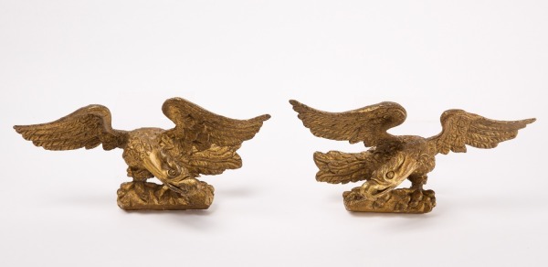 Opposing Pair of Gilt Eagles