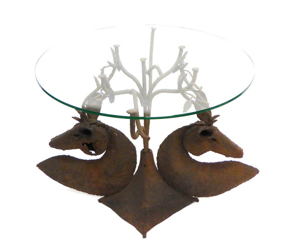 Brutalist Iron Stag Cocktail Table