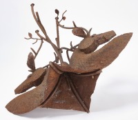Brutalist Iron Stag Cocktail Table - 6