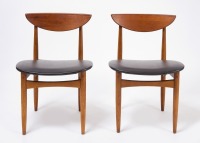 Pair Mid-Century Modern Teak Dining Chairs