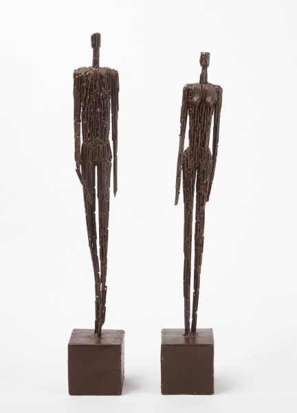 Pair of Brutalist Sculptures - Male and Female