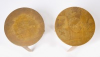 Pair of Round Gilt End Tables - 2