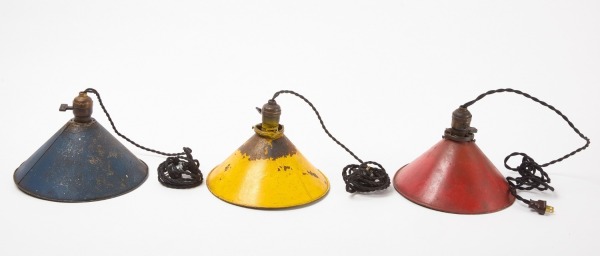 Three Industrial Hanging Pendant Lights