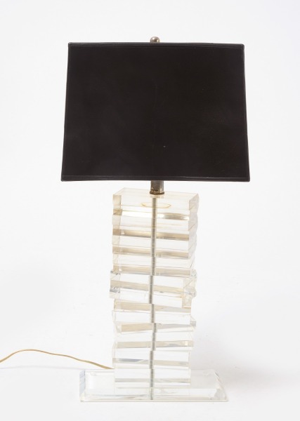 Stacked Lucite Table Lamp