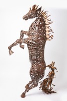 Over-Life-Size Rearing Horse Sculpture