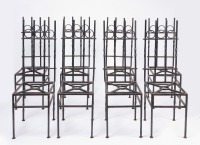 Set of Eight Wrought Iron Chairs