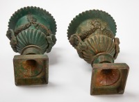 Pair of Green Painted Miniature Urns - 4