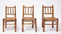Three Rustic Child's Chairs