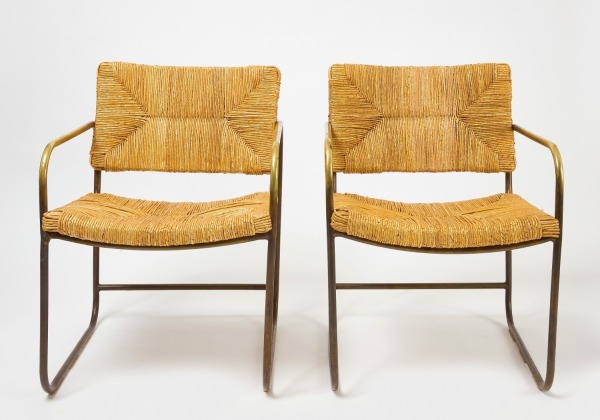 Lawrence Peabody Tubular Bronze Chairs