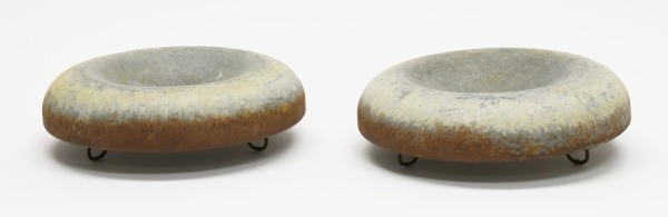 Pair of Metal Pig Feeders