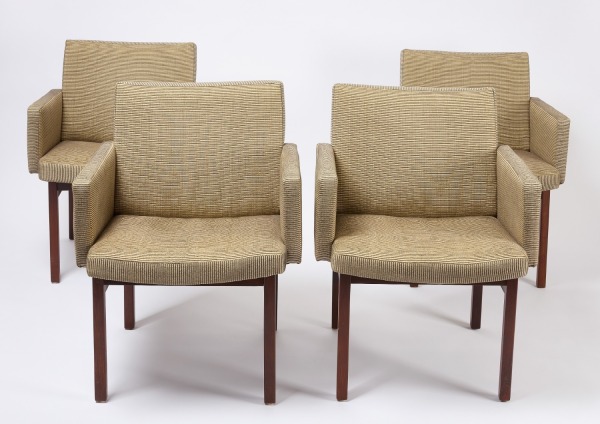 Arthur Umanoff-Four Mid-Century Upholstered Dining Chairs