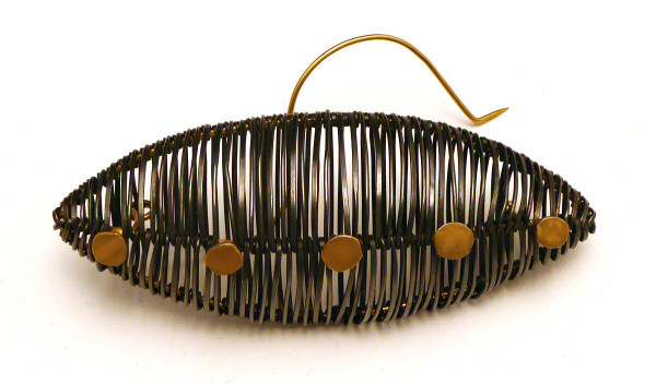 Biba Schutz - Silver Wire and Brass Brooch