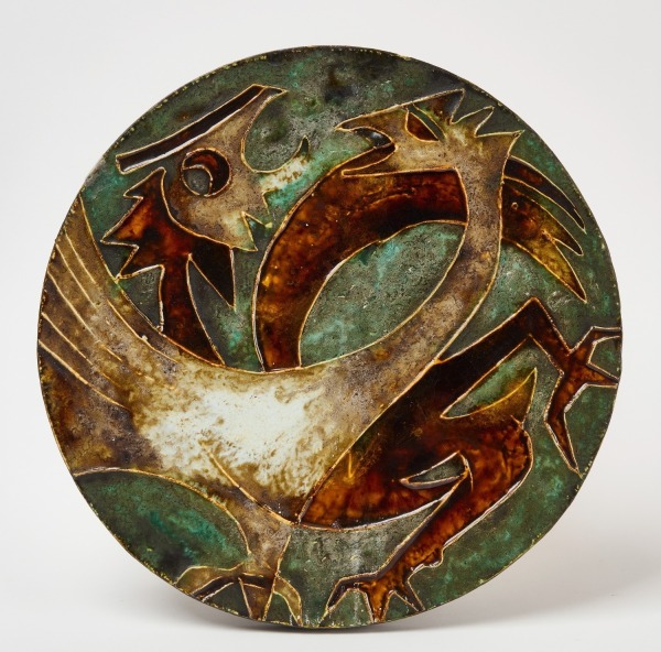 Helmut Schaffenacher - Wall Plaque with Roosters