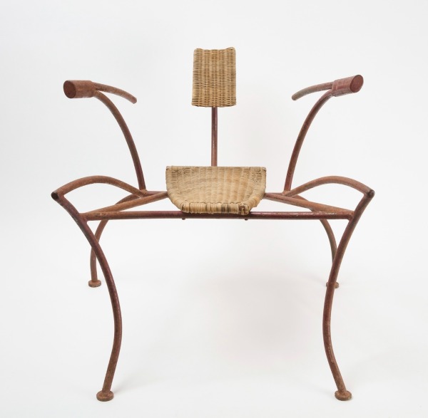 French Iron and Wicker Chair