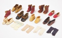 Group of Early Doll Shoes and Gloves