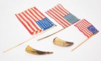 Two Powderhorns and Three U.S. Flags - 2