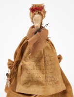 Three Fabric Covered Books and Clay-Pipe Doll - 2