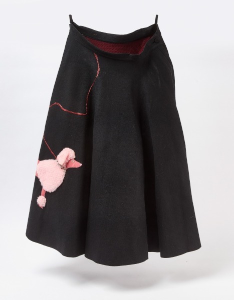 Girls' Rockabilly Poodle Appliqu&eacute; Circle Skirt