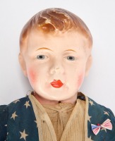 Composite and Straw Doll in Patriotic Outfit, with Rocking Chair - 6