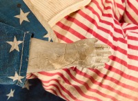 Composite and Straw Doll in Patriotic Outfit, with Rocking Chair - 7