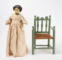 Greiner Doll with Painted Chair - 3