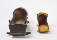 Two Painted and Hooded Doll Cradles - 2