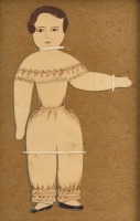 Two Framed Paper Dolls, and Miniature Portrait - 3