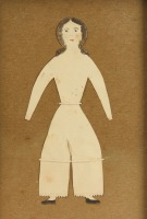 Two Framed Paper Dolls, and Miniature Portrait - 4