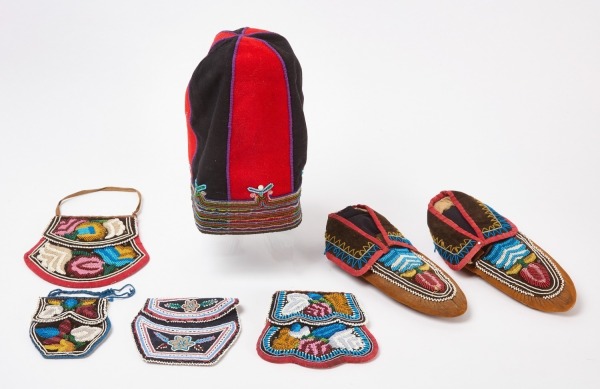 Native American Moccasins, Early Hat, and Purses