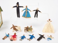 Group of Seed Dolls with Miniature Schoolhouse - 2