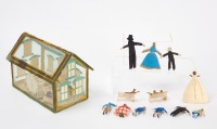 Group of Seed Dolls with Miniature Schoolhouse - 4