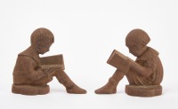 Pair of Bookends - Boy and Girl Reading - RTC
