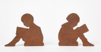 Pair of Bookends - Boy and Girl Reading - RTC - 2