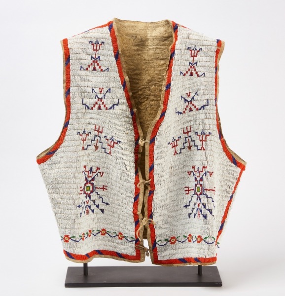 Native America Beaded Hide Vest