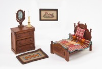 Group of Dollhouse Handmade Bedroom Furniture