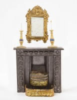 Dollhouse Scene with Evans and Cartwright Fireplace