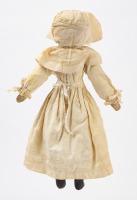 Early Painted Cloth Doll with Bonnet - 3