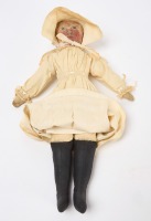Early Painted Cloth Doll with Bonnet - 4