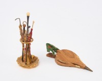 Dollhouse Umbrella and Cane Stand, and a Bellows