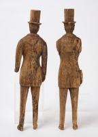 Pair of Carved Wooden Figures - 4