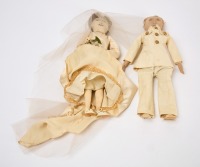 Painted Cloth Doll Set - Bride & Groom - 5